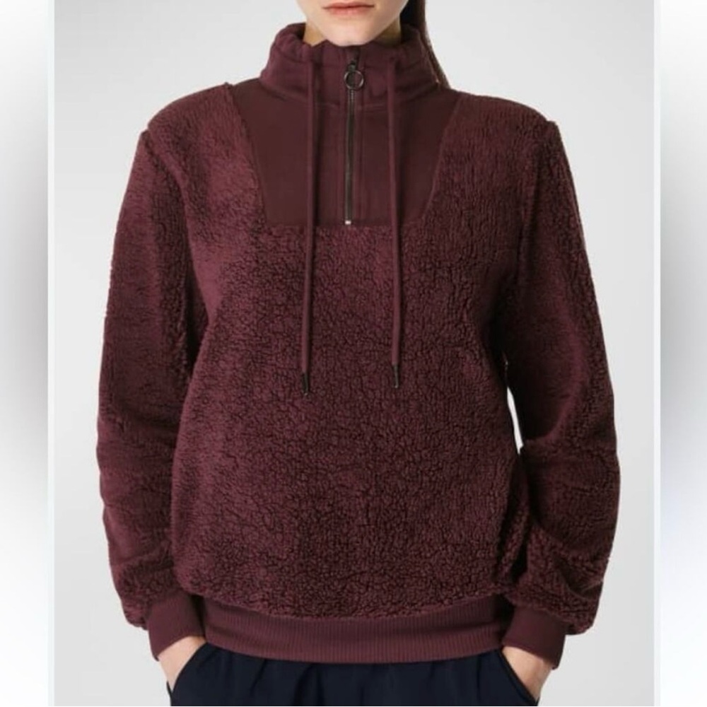 Sweaty Betty 1/4 Zip Sherpa Pullover Size Medium